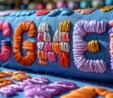 Techniques for embroidering alphabets and words
